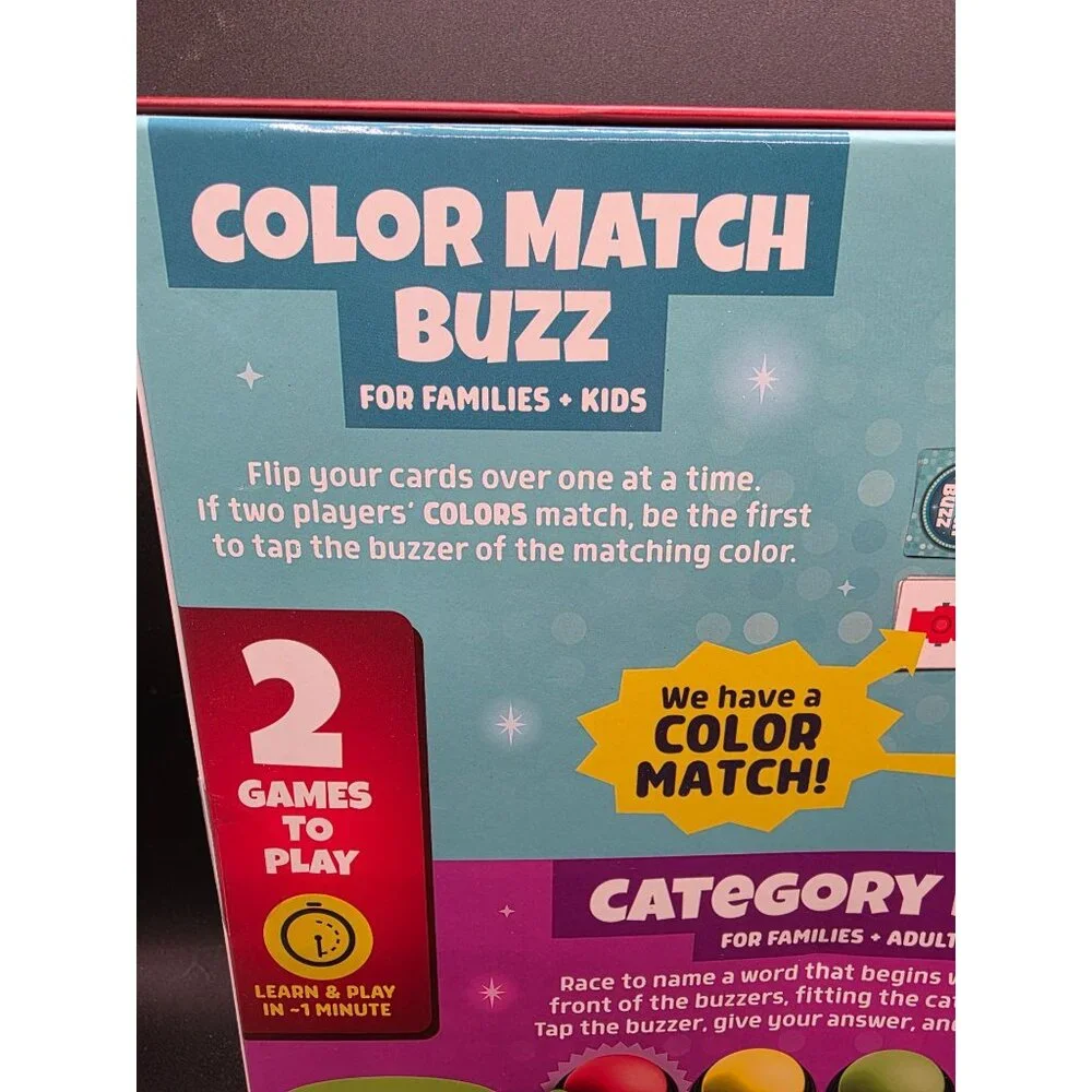 Family Game Show Buzzers 2-Game Set For Kids & Adults Includes 4 Buzzers Ages 4+